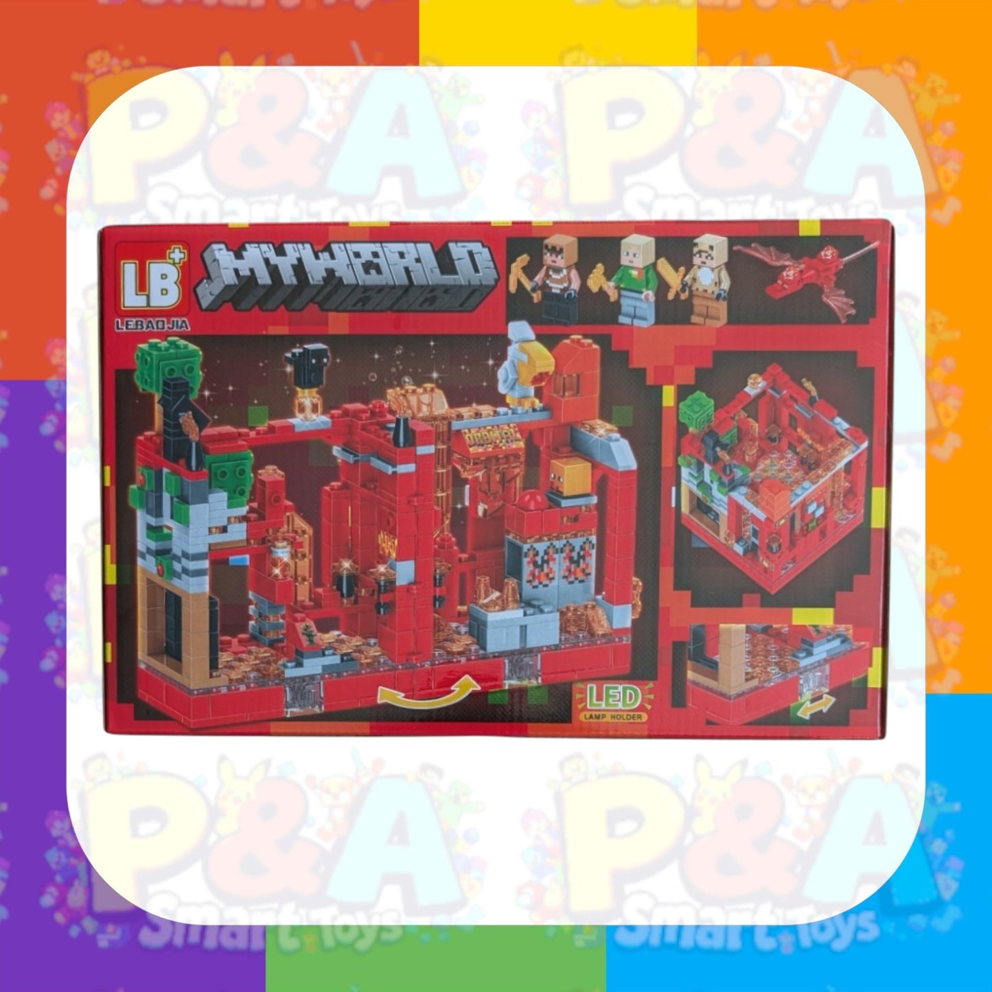 Minecraft Fire Village 528psc Building Blocks New Led