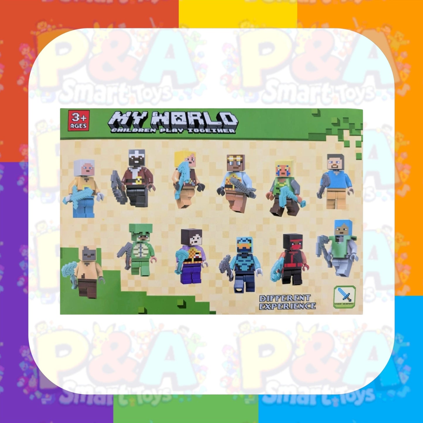 Minecraft Figures Mini 12 PCS Plus Weapons Brand New