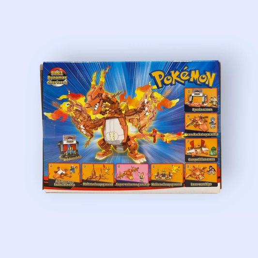 Pokémon 8-in-1 Building Blocks Set – Dynamax Charizard & More (666 psc)