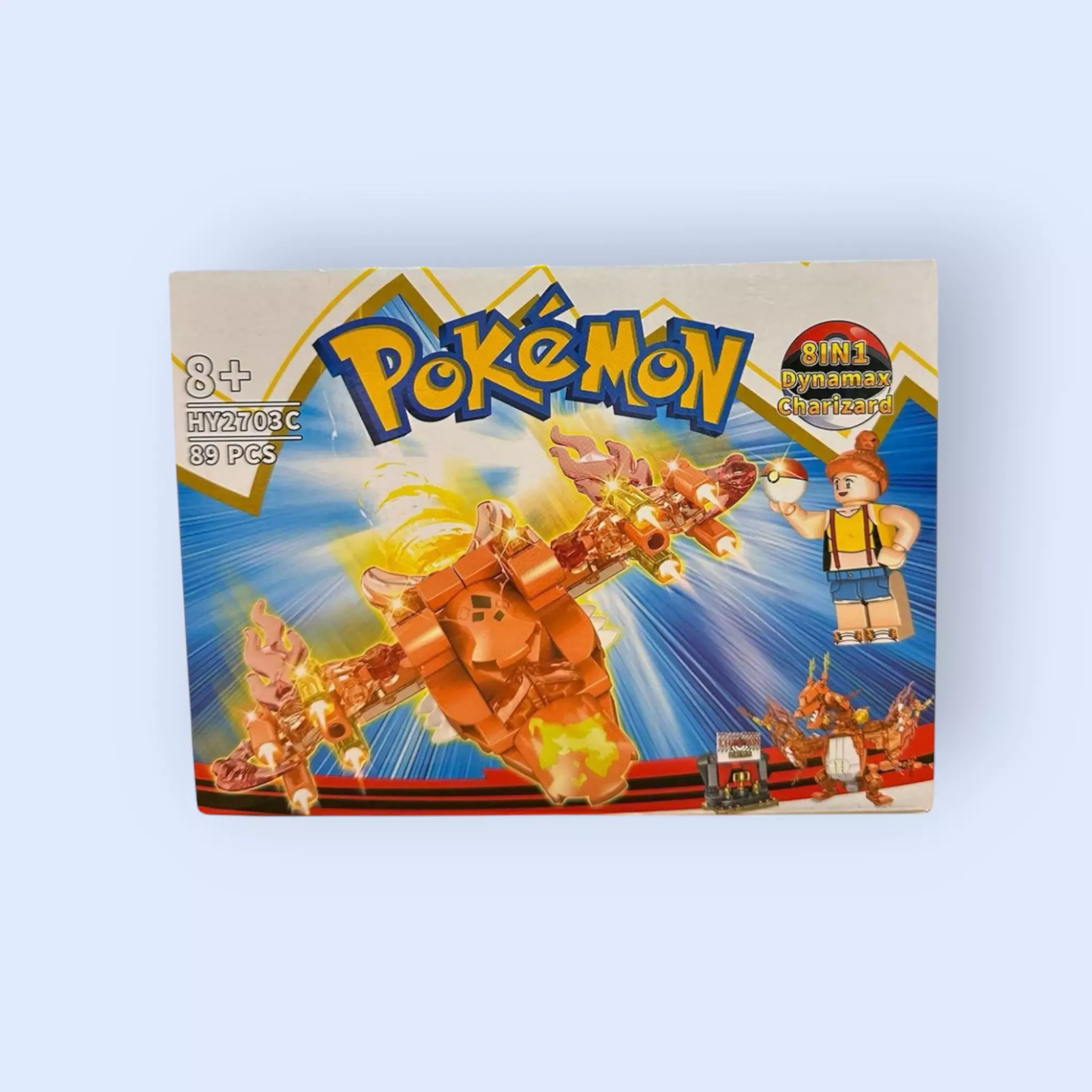 Pokémon 8-in-1 Building Blocks Set – Dynamax Charizard & More (666 psc)