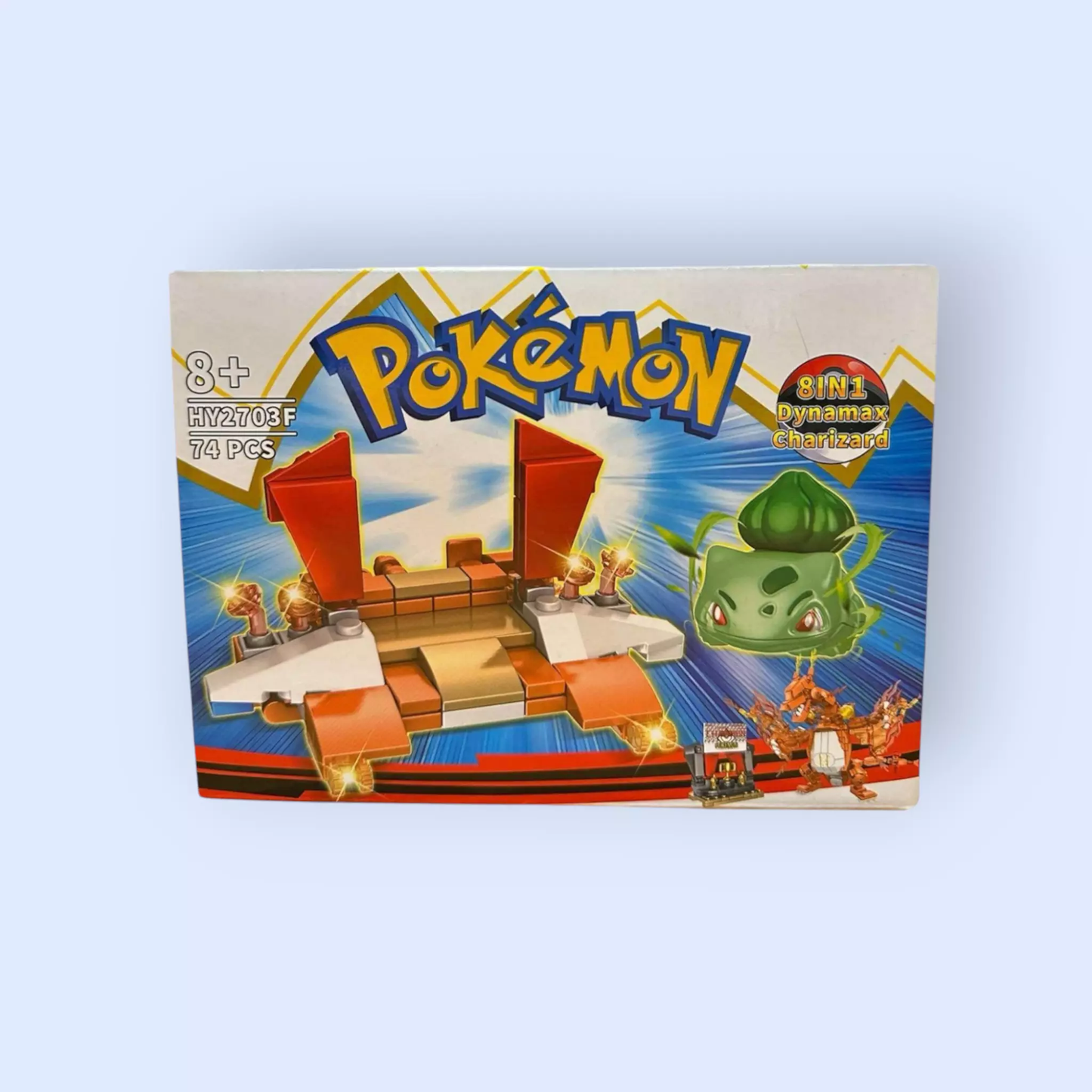 Pokémon 8-in-1 Building Blocks Set – Dynamax Charizard & More (666 psc)