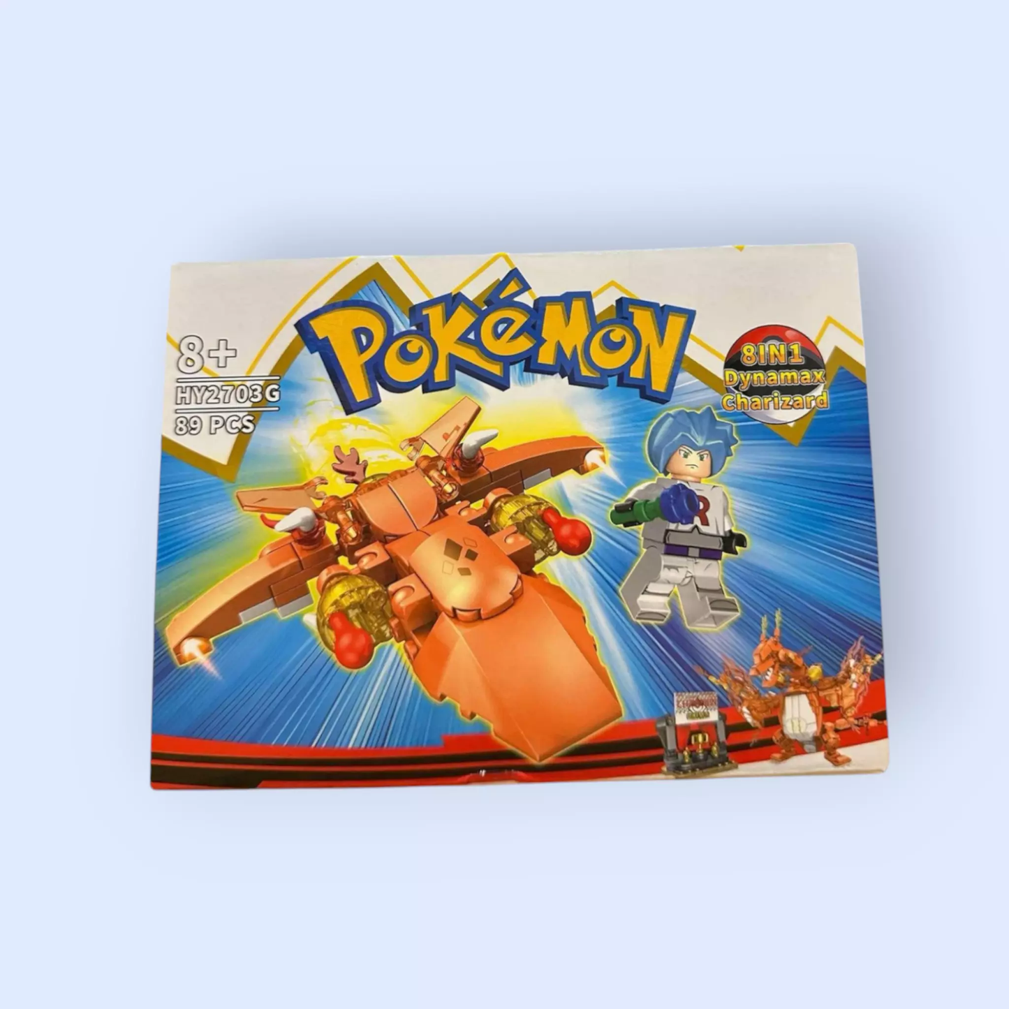 Pokémon 8-in-1 Building Blocks Set – Dynamax Charizard & More (666 psc)