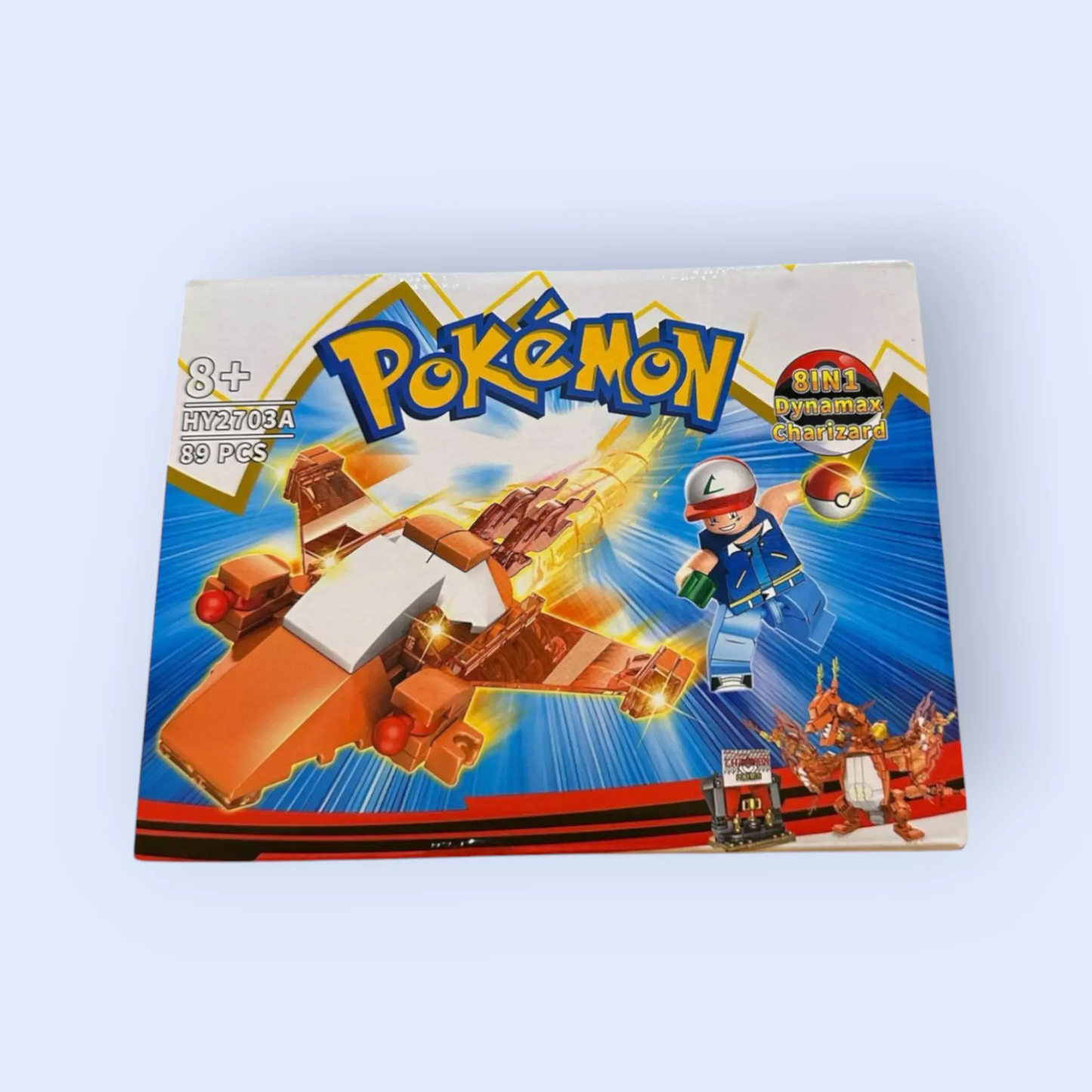 Pokémon 8-in-1 Building Blocks Set – Dynamax Charizard & More (666 psc)