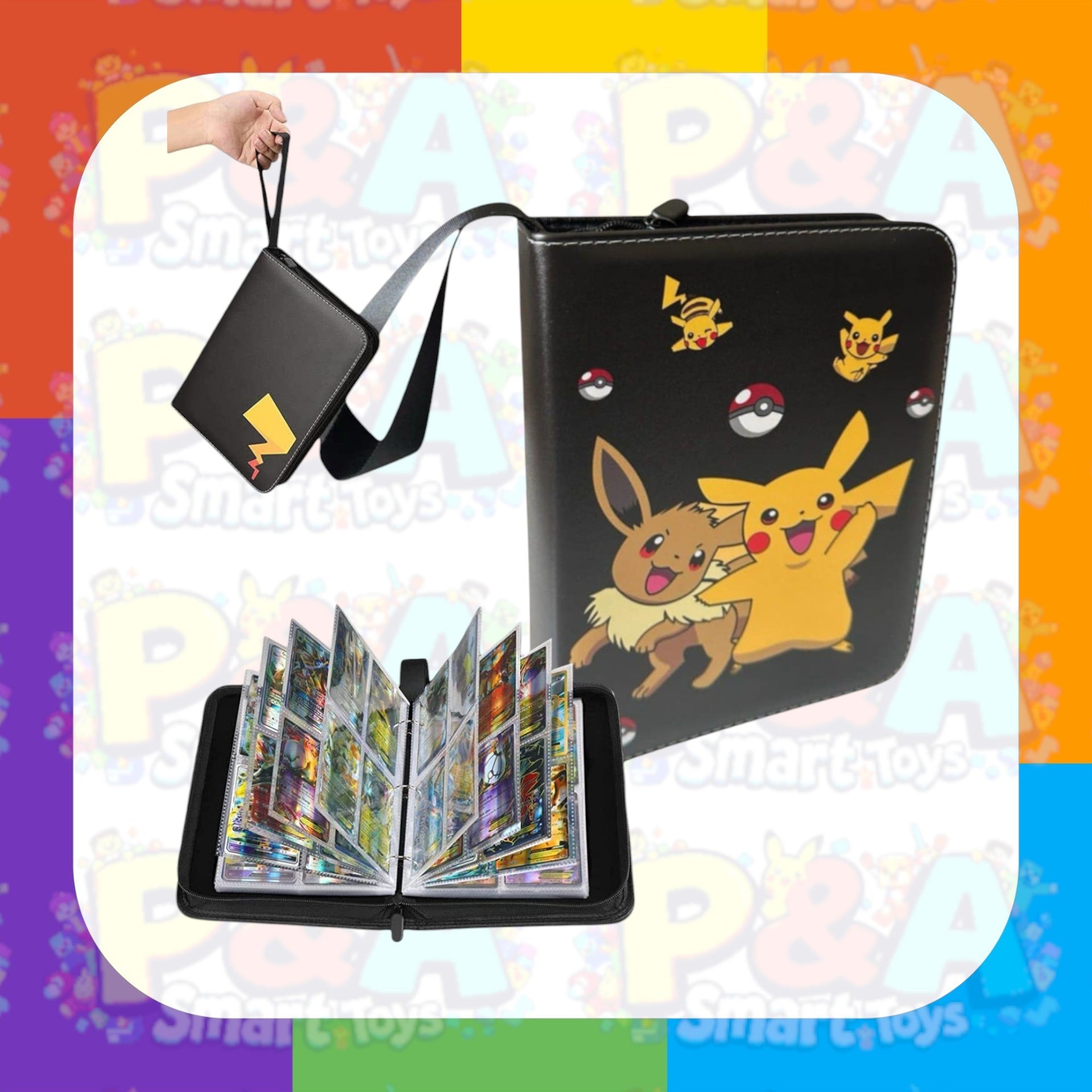 Pokemon Card Binder - 400 Card Capacity with Secure Zip