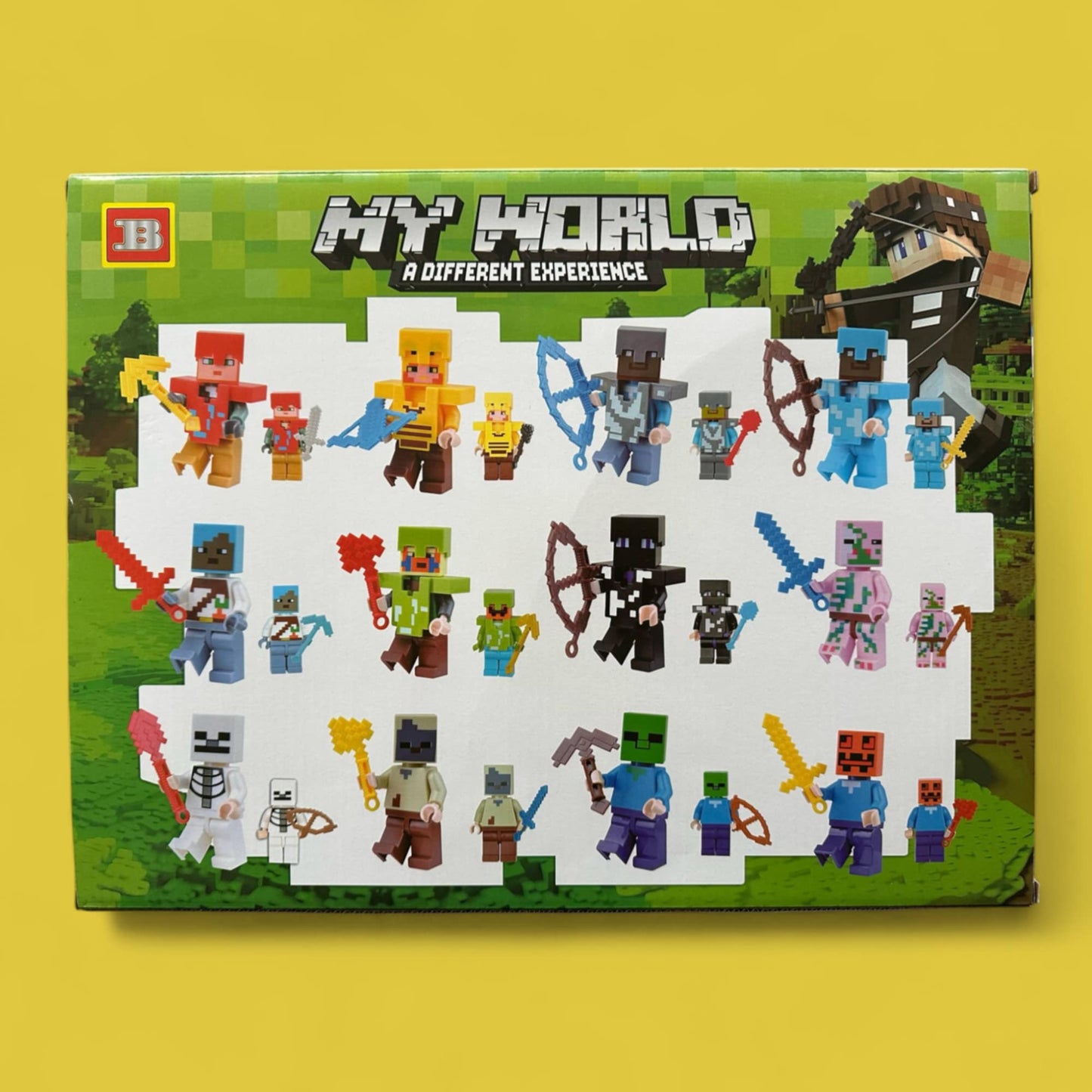 Minecraft 24 Action Figures – My World Set with Large and Mini Figures