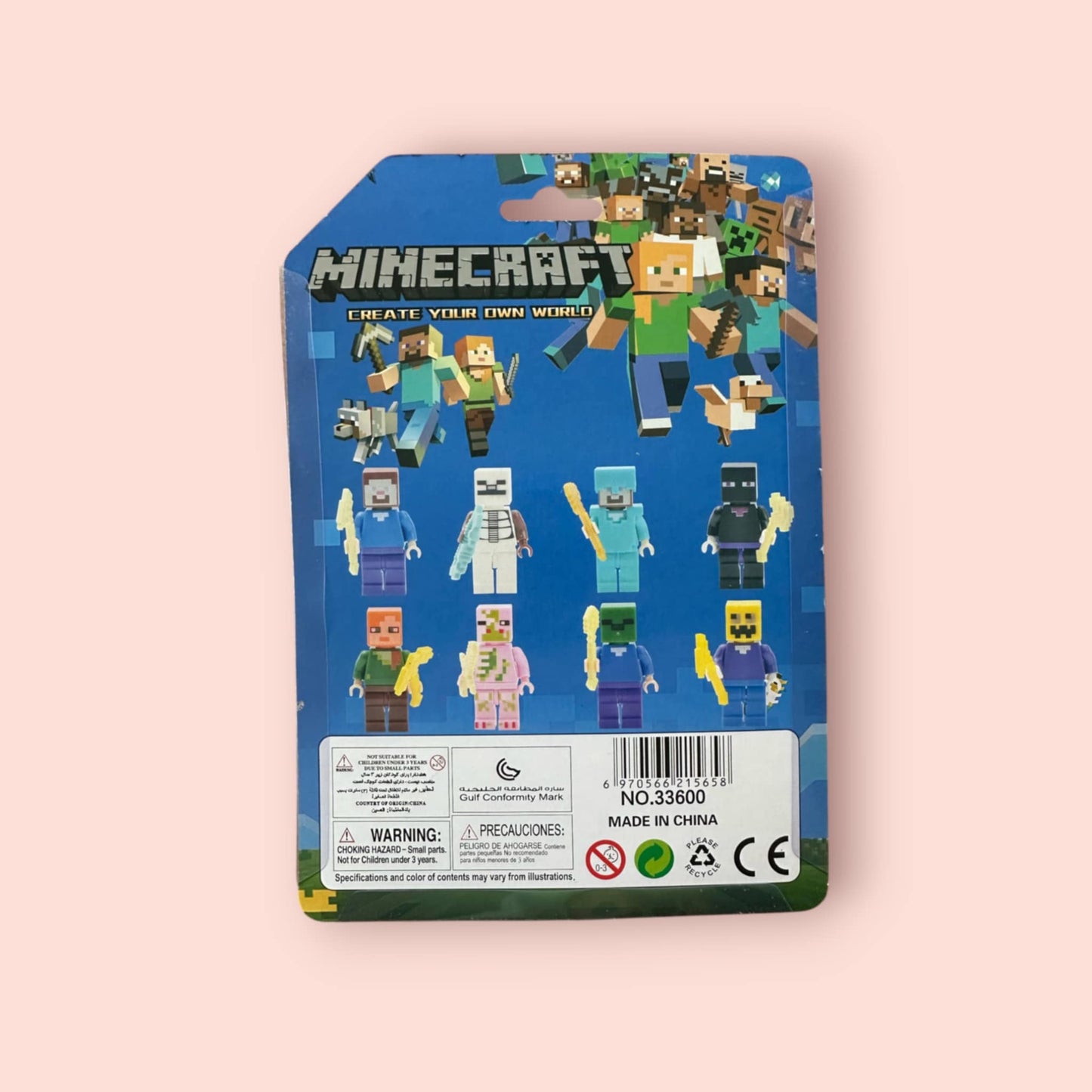 Minecraft 8 Minifigures with weapons