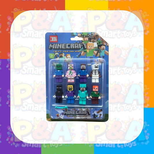 Minecraft 8 Minifigures with weapons