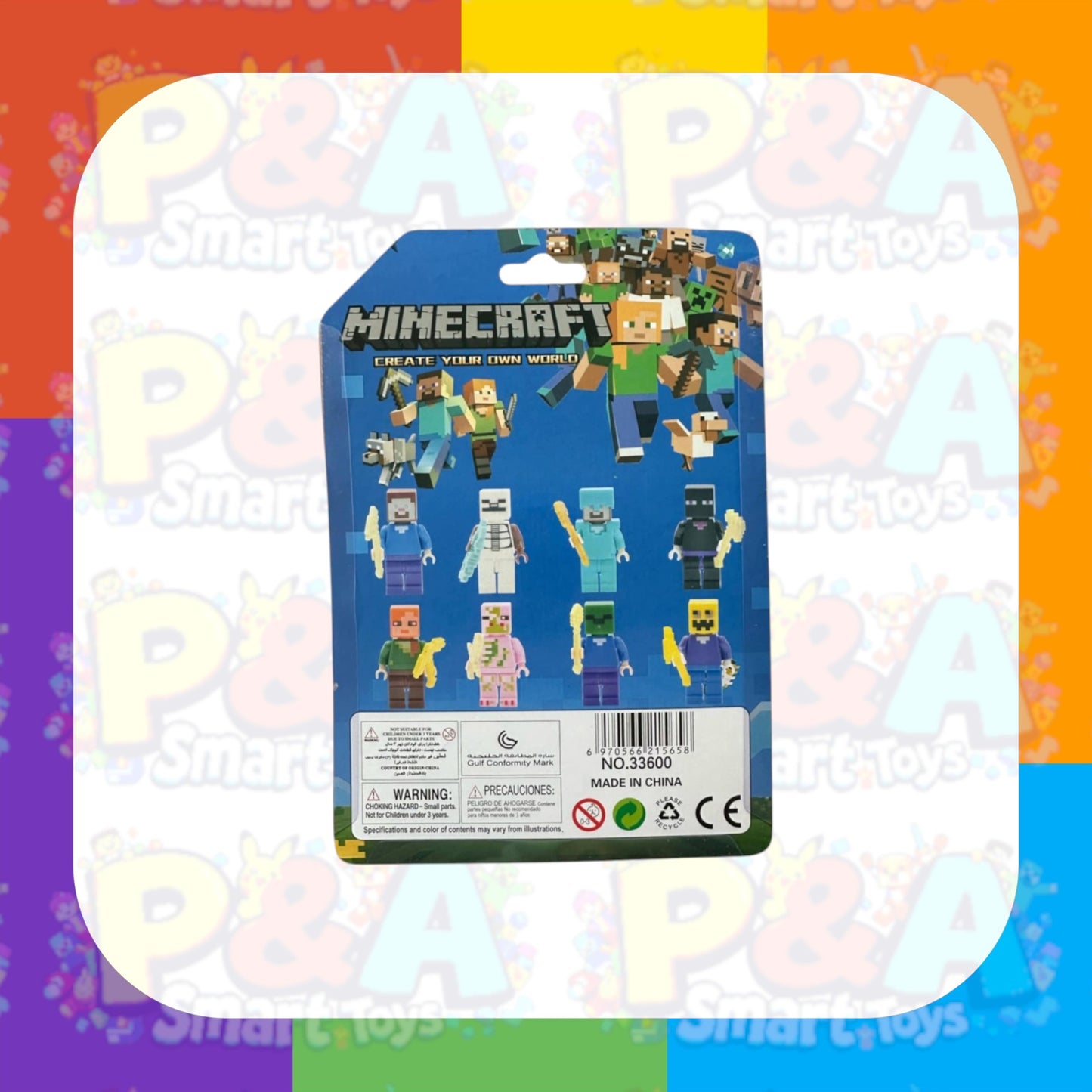 Minecraft 8 Minifigures with weapons