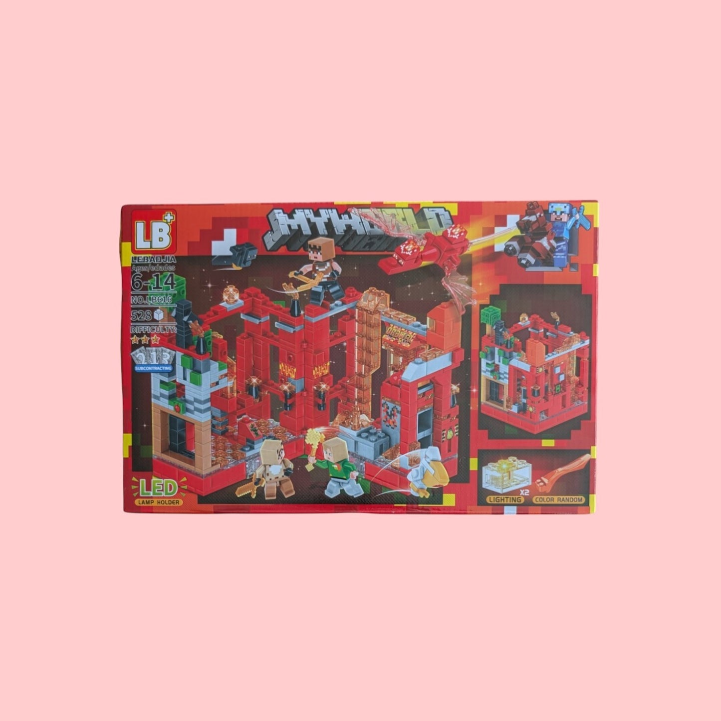 Minecraft Fire Village 528psc Building Blocks New Led