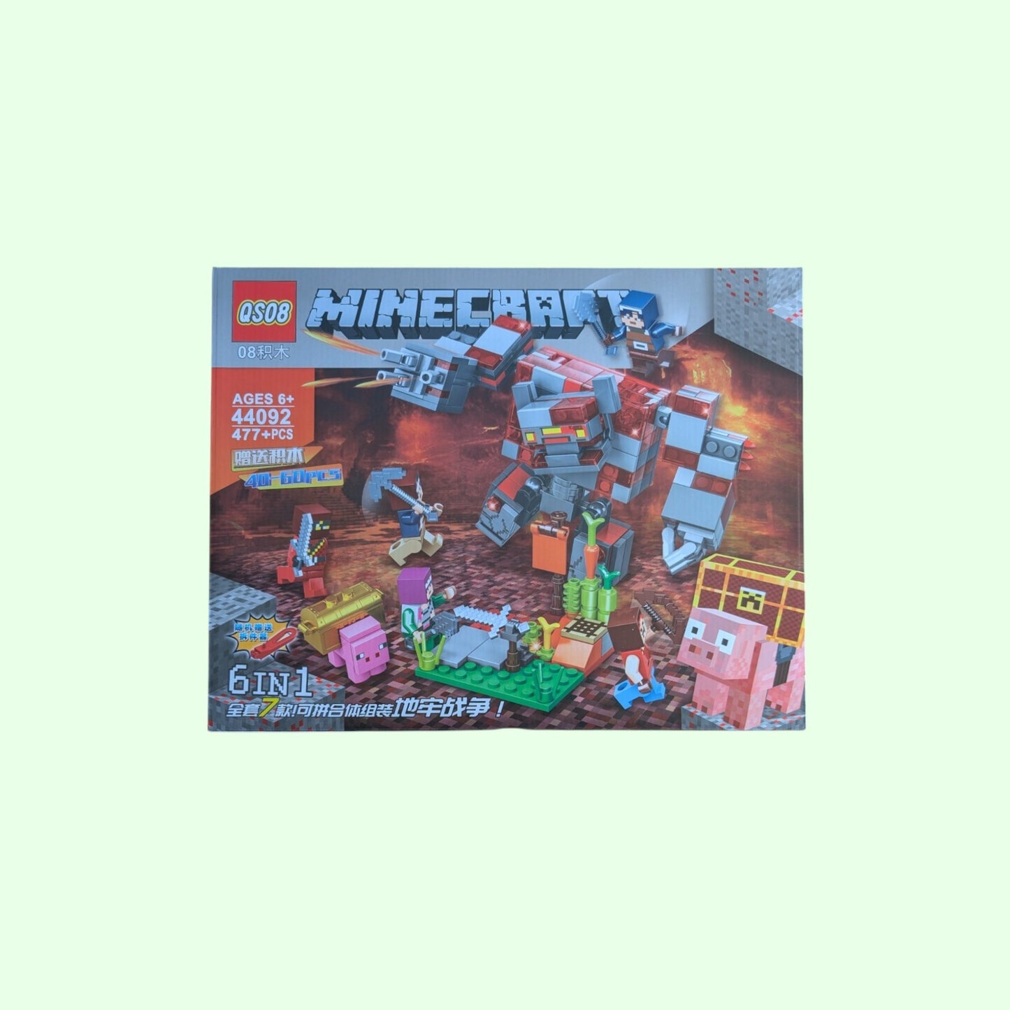 Minecraft Dungeons 6-in-1 Lego-Compatible Set with 7 Minifigures