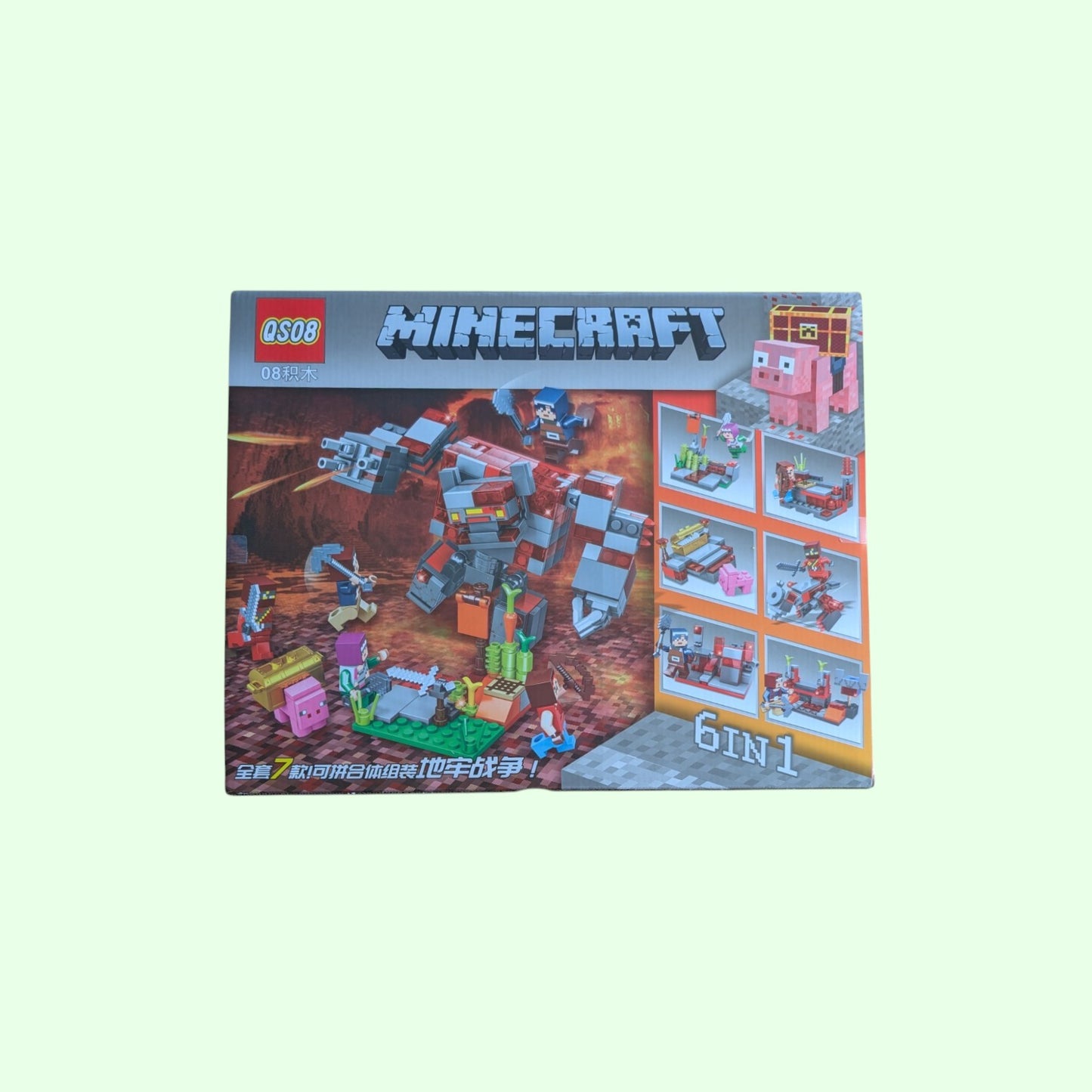 Minecraft Dungeons 6-in-1 Lego-Compatible Set with 7 Minifigures