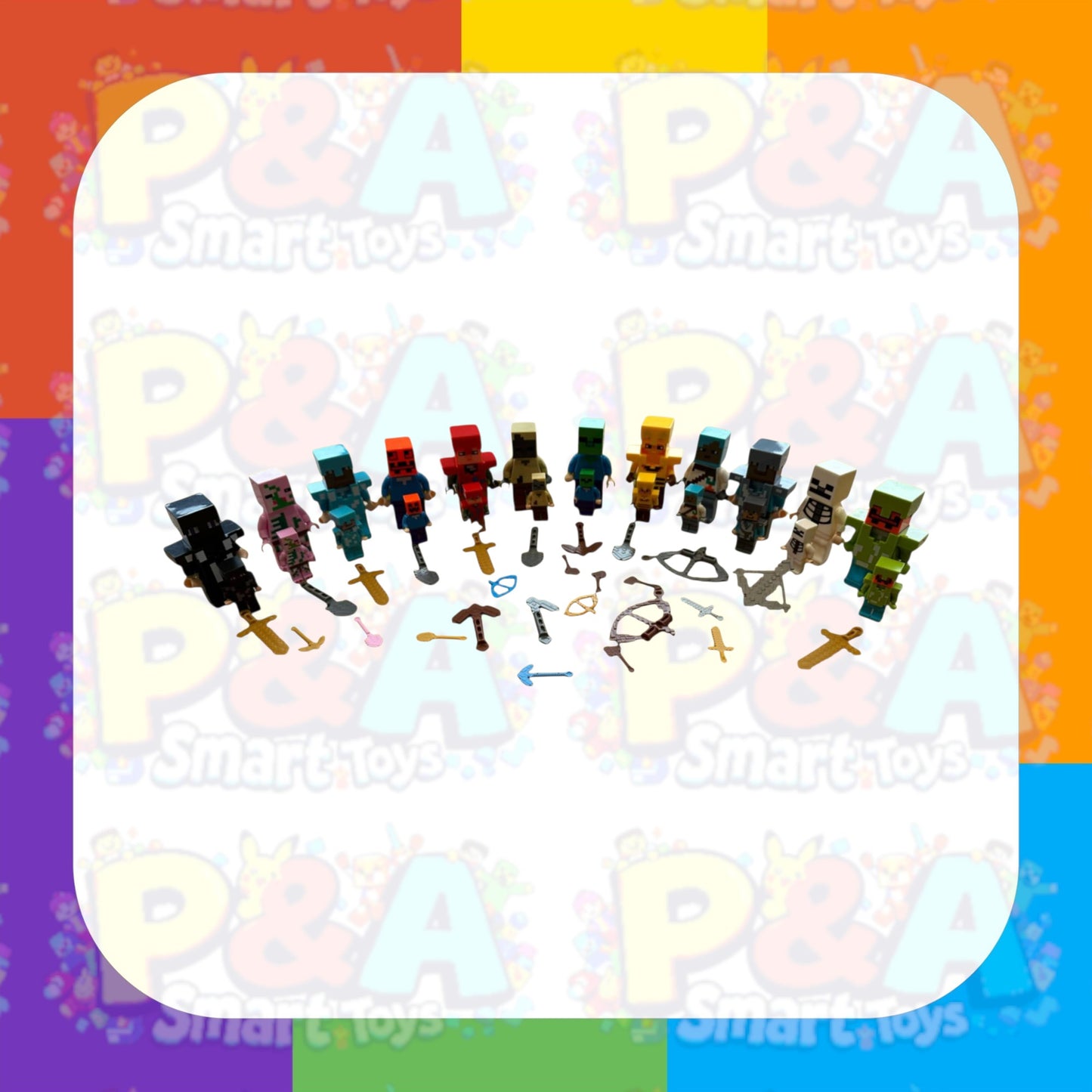 Minecraft 24 Action Figures – My World Set with Large and Mini Figures