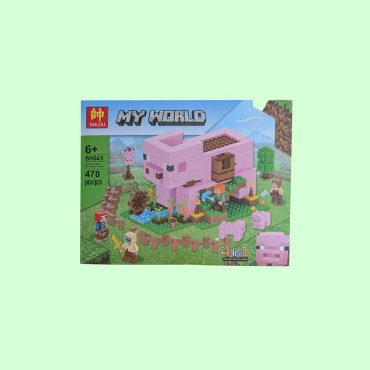 Minecraft My World Pig House 4in1 Big Scene Set Bricks