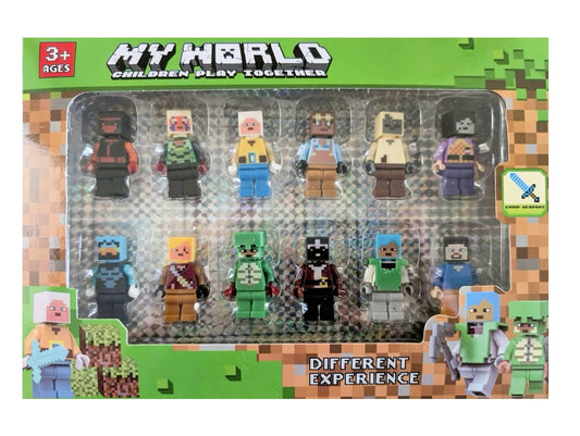 Minecraft Figures Mini 12 PCS Plus Weapons Brand New