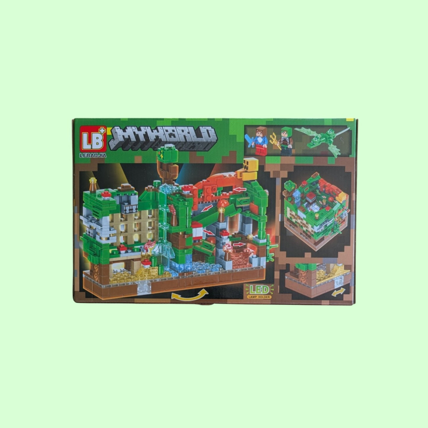 Minecraft Fire Village 501psc Building Blocks New Led