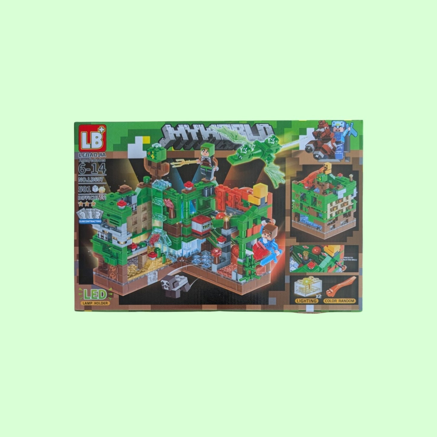 Minecraft Fire Village 501psc Building Blocks New Led