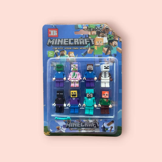 Minecraft 8 Minifigures with weapons